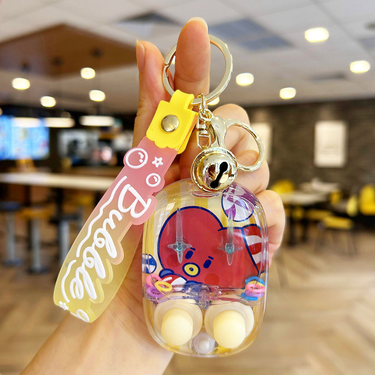 Wholesale Soft Rubber Cartoon Toy Ring Game Machine Key Chain